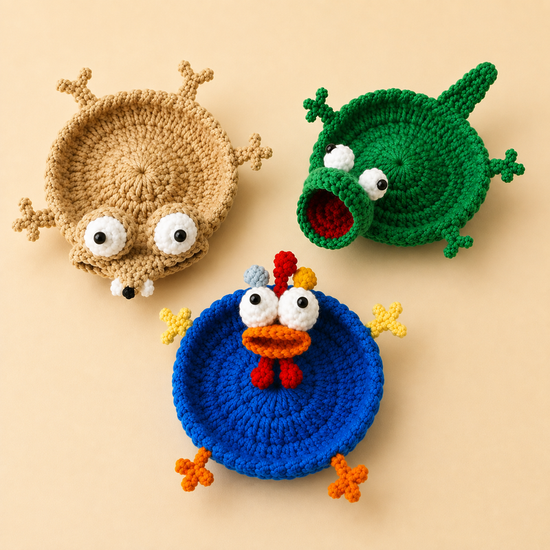 Cute Crochet Animal Coaster